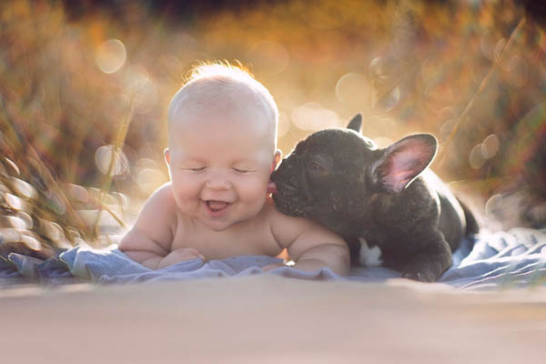 Heartwarming Photos of Baby and Bulldog