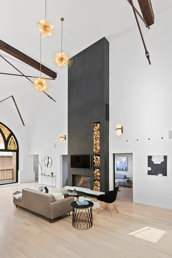 Beautiful Home Converted From an Empty Church with Giant Stained Glass