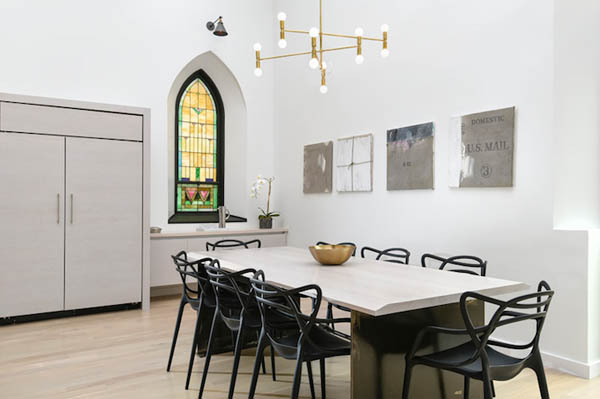 Beautiful Home Converted From an Empty Church with Giant Stained Glass