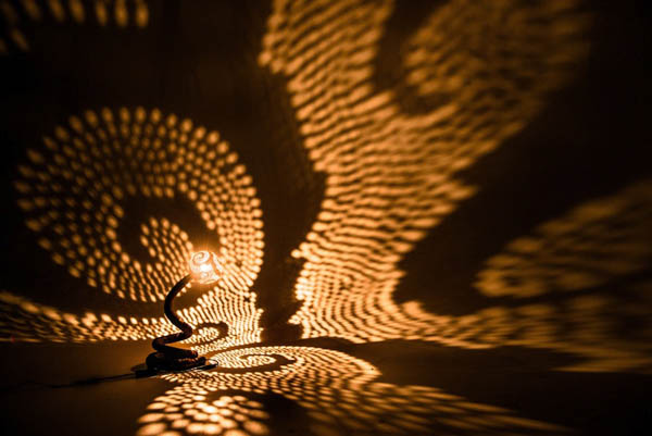 Spectacular Handcraft Lamp Head Made of Coconut Shell Casting Dazzling Patterns of Light