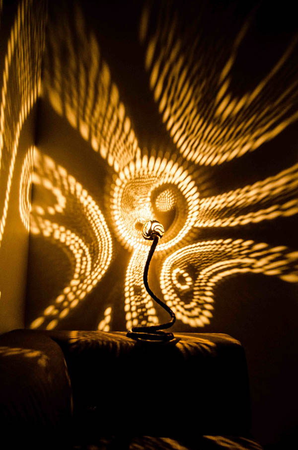 Spectacular Handcraft Lamp Head Made of Coconut Shell Casting Dazzling Patterns of Light