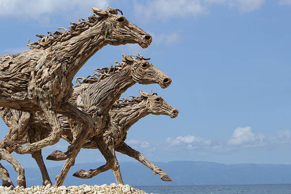 Stunning Sculptures Made from Little Pieces of Driftwood