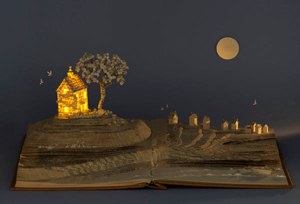 Magical World Created from Illuminated Book Sculptures by Su Blackwell