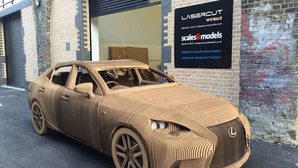 World First Origami Car: Life Size Lexus Car Made Out of Cardboard