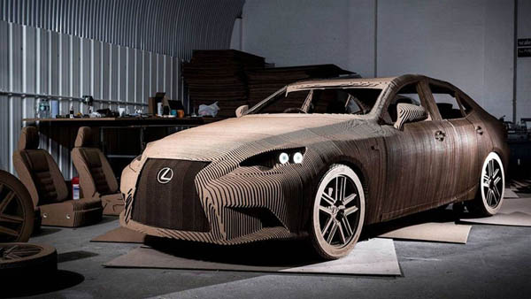 World First Origami Car: Life Size Lexus Car Made Out of Cardboard