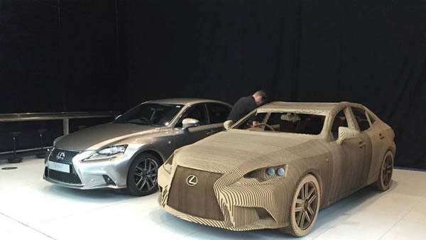 World First Origami Car: Life Size Lexus Car Made Out of Cardboard