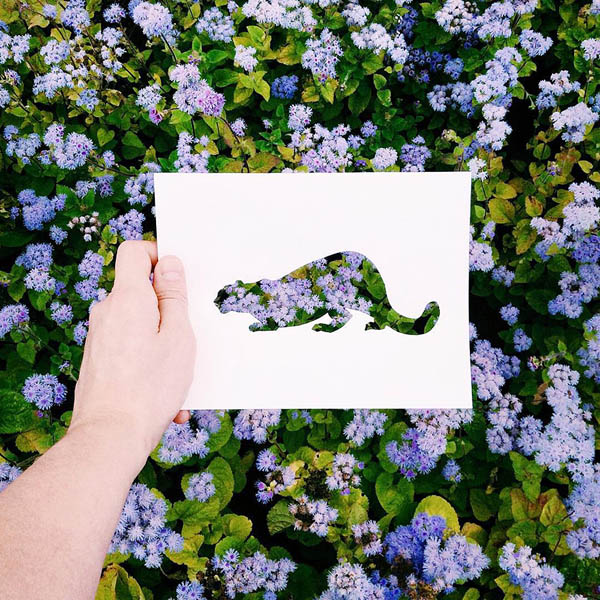 Creative Animal Paper Cutouts Colored with Nature Scenes