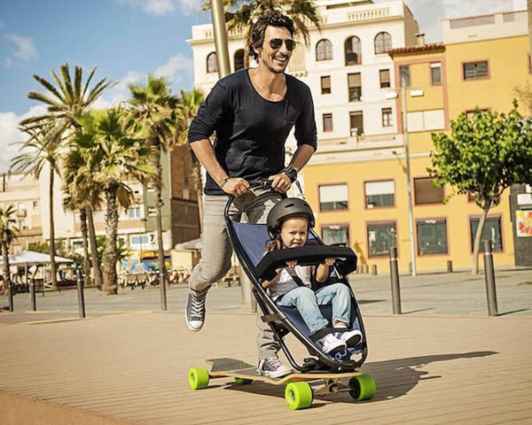 Crazy or Creative? Longboardstroller, Part Longboard and Part Stroller