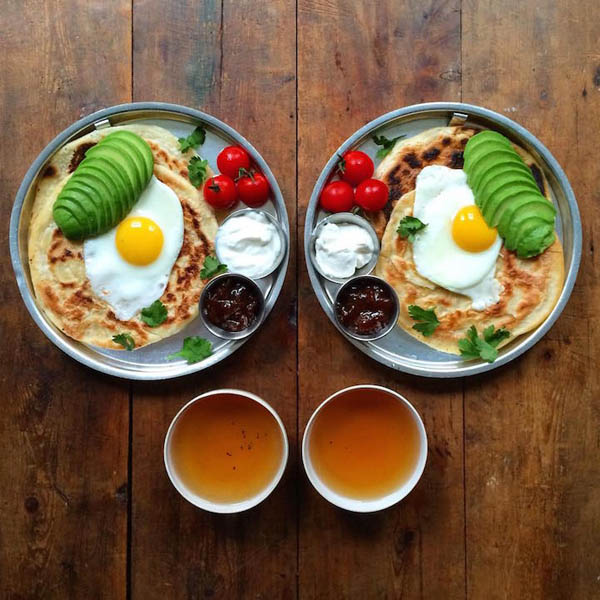 Probably the Pretties Symmetrical Breakfasts in the World