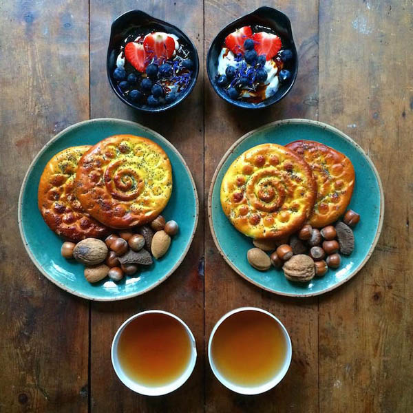 Probably the Pretties Symmetrical Breakfasts in the World