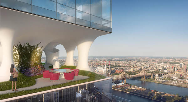 Futuristic Building With Private Sky Garden in Manhattan