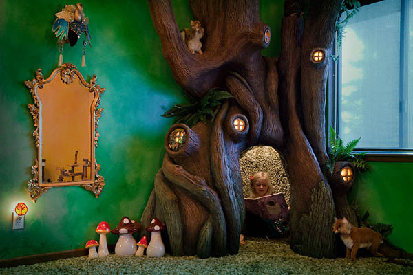 Dad Spends 18 Months to Create a Fairytale Looking Room for His Daughter