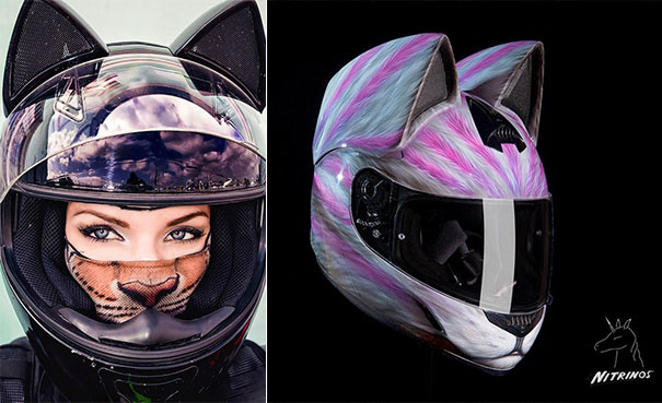 Super Cool Cat Ear Helmet Designed in Russian