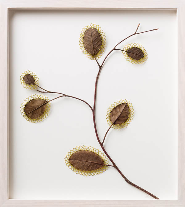 Delicate Crocheted Leaf Sculptures