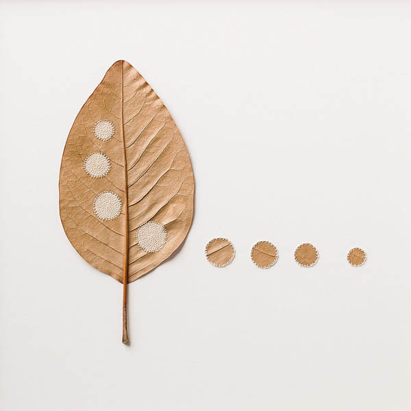 Delicate Crocheted Leaf Sculptures