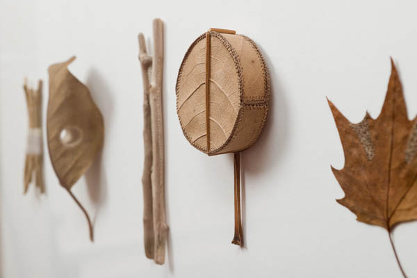 Delicate Crocheted Leaf Sculptures