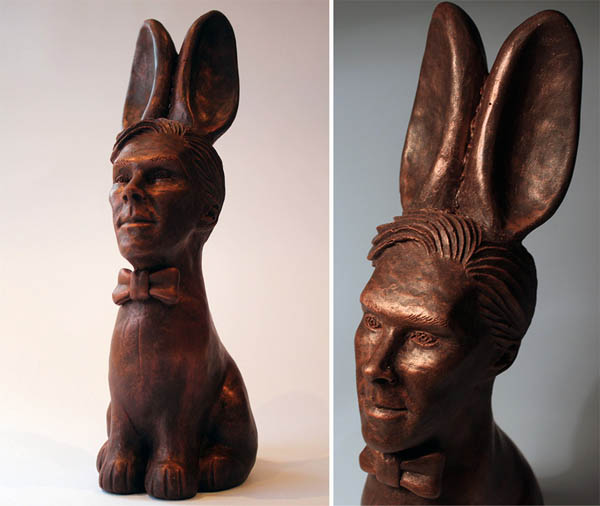 Cumberbunny: Easter Chocolate Bunny with Mr. Cumberbatch's Head Attached