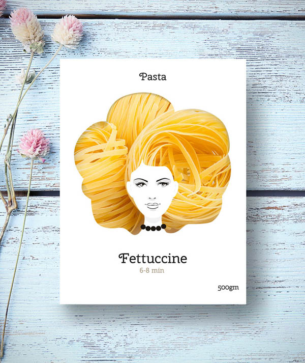 Pasta Hair: Creative Concept Pasta Packaging Design