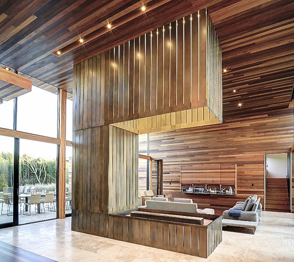 Modern Home Design With Wood Panel Wall