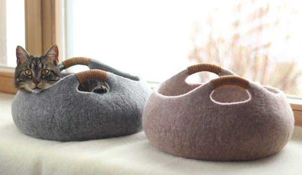 Contemporary Cat Bed and Cat Cave by Elevele