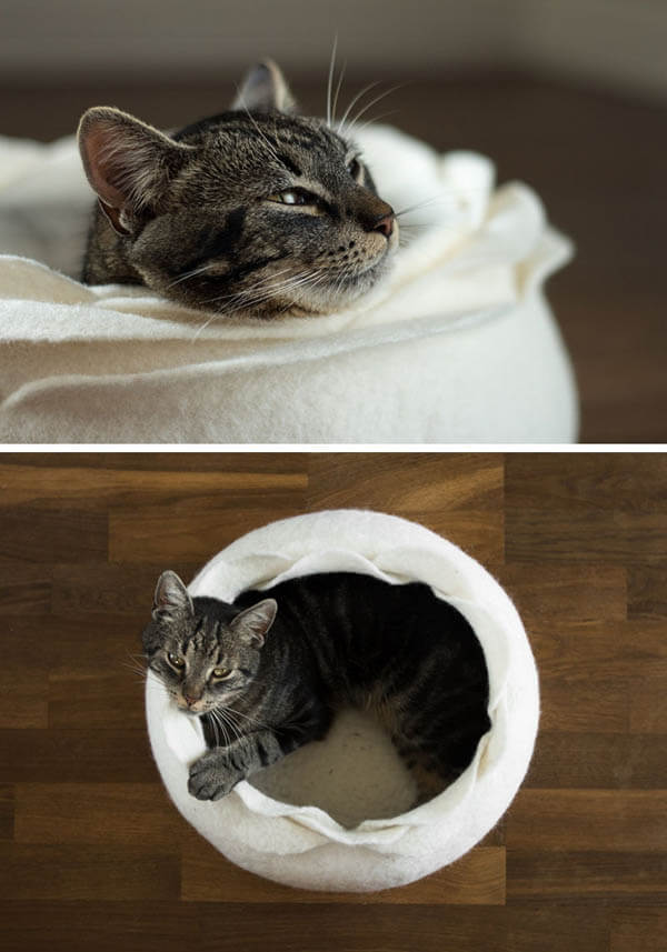 Contemporary Cat Bed and Cat Cave by Elevele