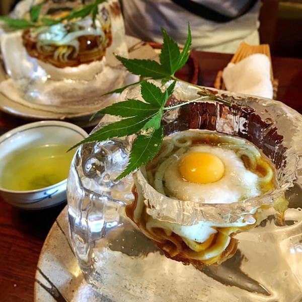 Mouth-watering Japanese Undo in Ice Bowls