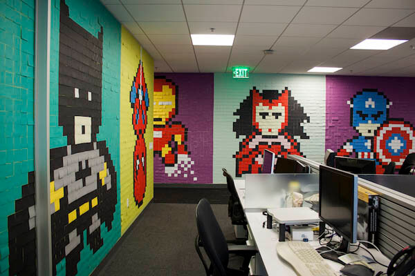 Get Bored With the Drab Walls at Your Office? Let's Have Some Post-It Hero