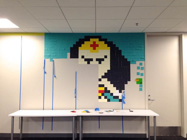 Get Bored With the Drab Walls at Your Office? Let's Have Some Post-It Hero