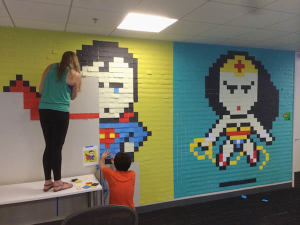 Get Bored With the Drab Walls at Your Office? Let's Have Some Post-It Hero