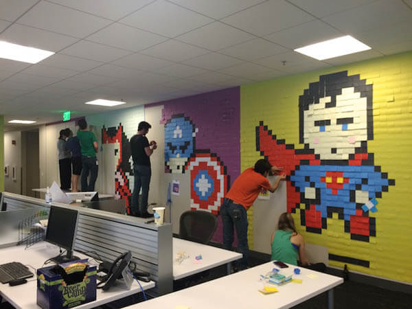 Get Bored With the Drab Walls at Your Office? Let's Have Some Post-It Hero