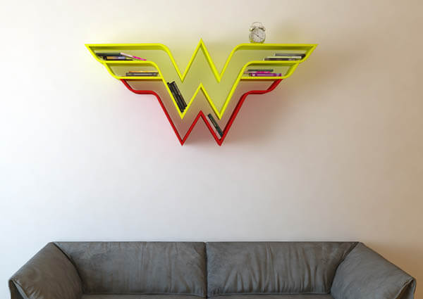 Iconic Superhero Logo Inspired Shelves