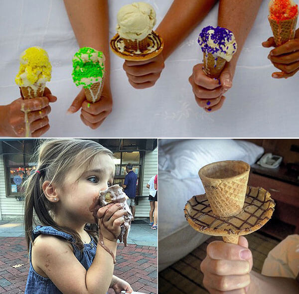 Drip Drop: an Edible Icecream Ring Prevents Melting Icecream from Making a Mess