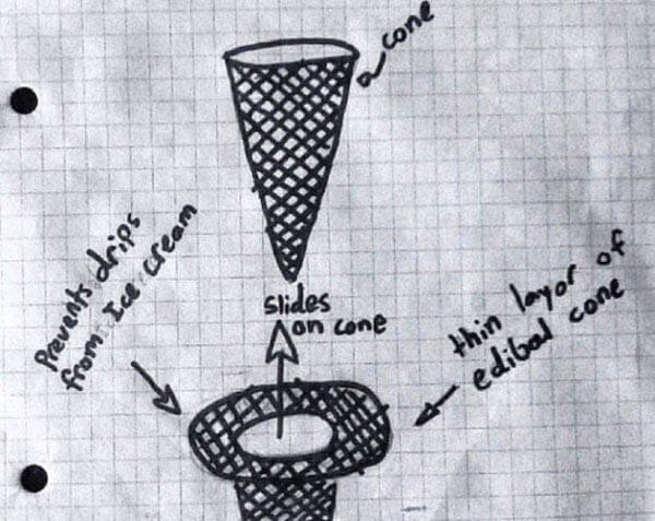 Drip Drop: an Edible Icecream Ring Prevents Melting Icecream from Making a Mess