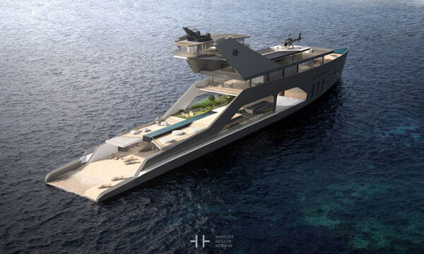 108M Mega Yacht With Its Stern Seamlessly Transited Into Water
