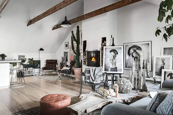 Elegant and Sophisticated Attic Apartment in Sweden