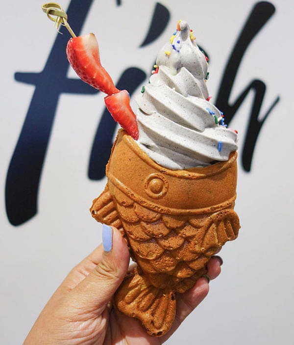 Taiyaki Icecream Adorable Fishshaped Icecream Cone