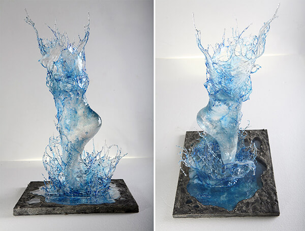 Frozen Instants: Splashing Resin Glass Sculptures