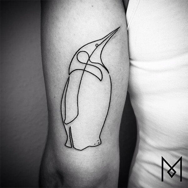 One Continuous Line Style Tattoos by Mo Ganji