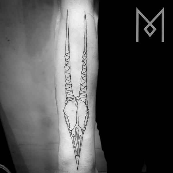 One Continuous Line Style Tattoos by Mo Ganji