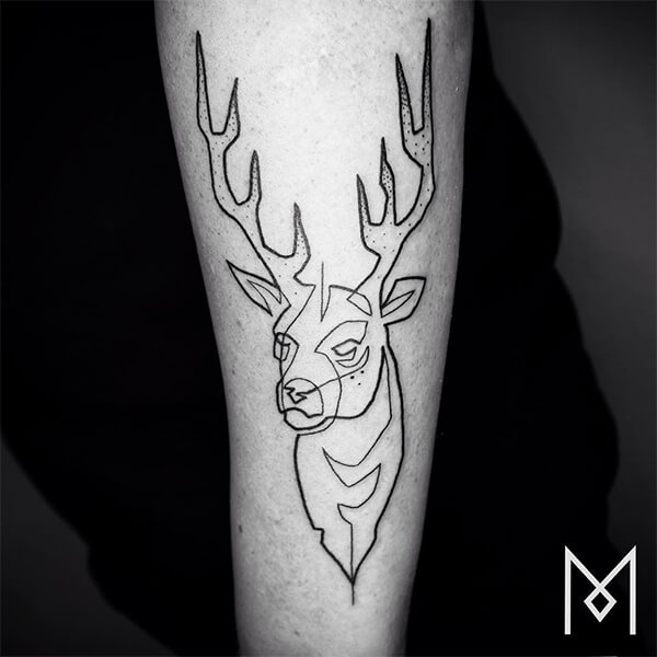 One Continuous Line Style Tattoos by Mo Ganji