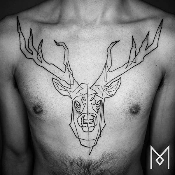 One Continuous Line Style Tattoos by Mo Ganji