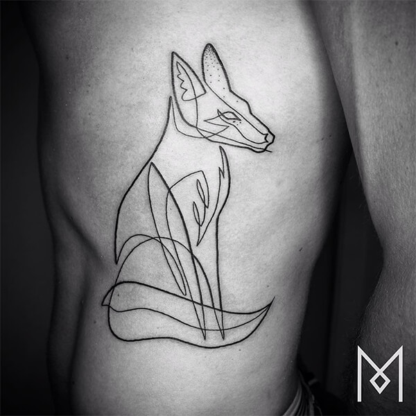 One Continuous Line Style Tattoos by Mo Ganji