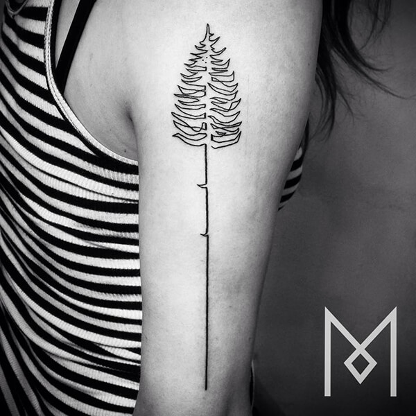 One Continuous Line Style Tattoos by Mo Ganji