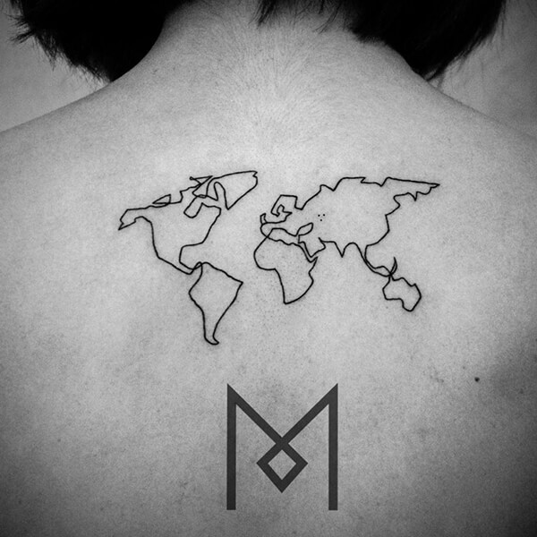 One Continuous Line Style Tattoos by Mo Ganji