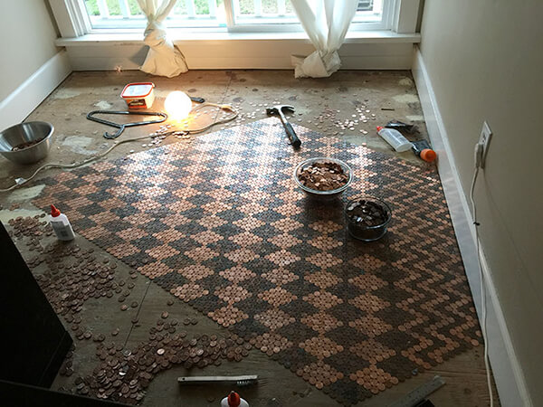 New Flooring Made Out of 13,000 Pennies