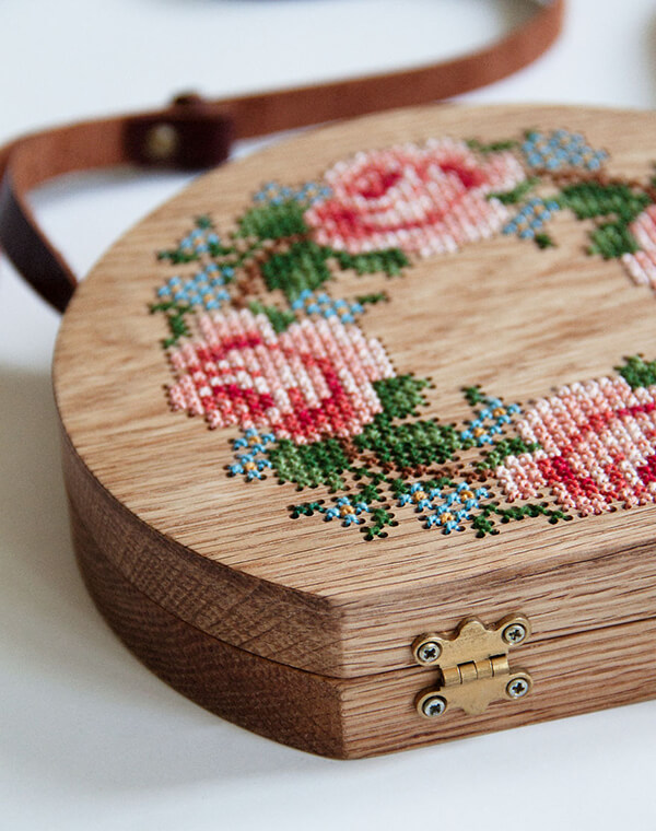 Cross-stitch Wooden Bags by GRAV GRAV