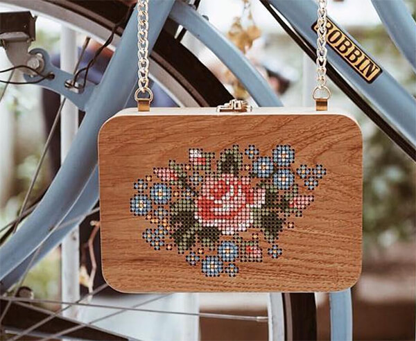 Cross-stitch Wooden Bags by GRAV GRAV