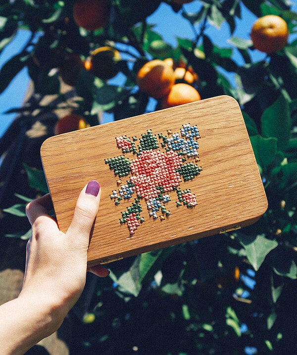 Cross-stitch Wooden Bags by GRAV GRAV