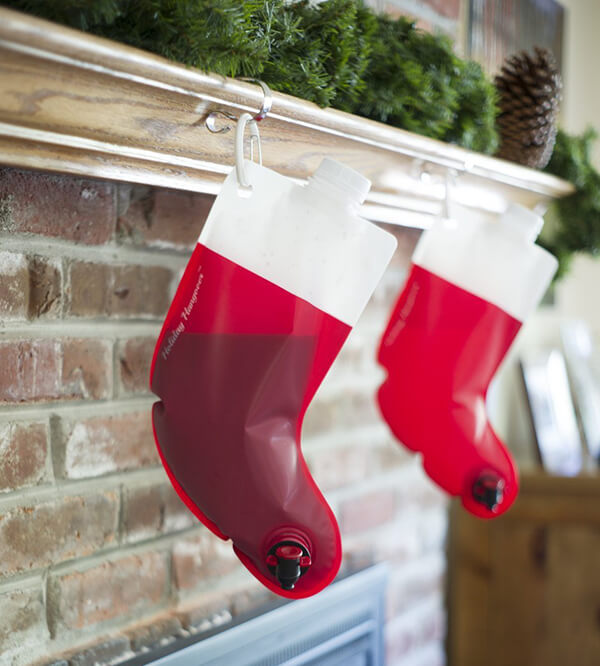 Santa's Flask: The Stocking Shaped Wine Bag is The Ultimate Christmas Stocking