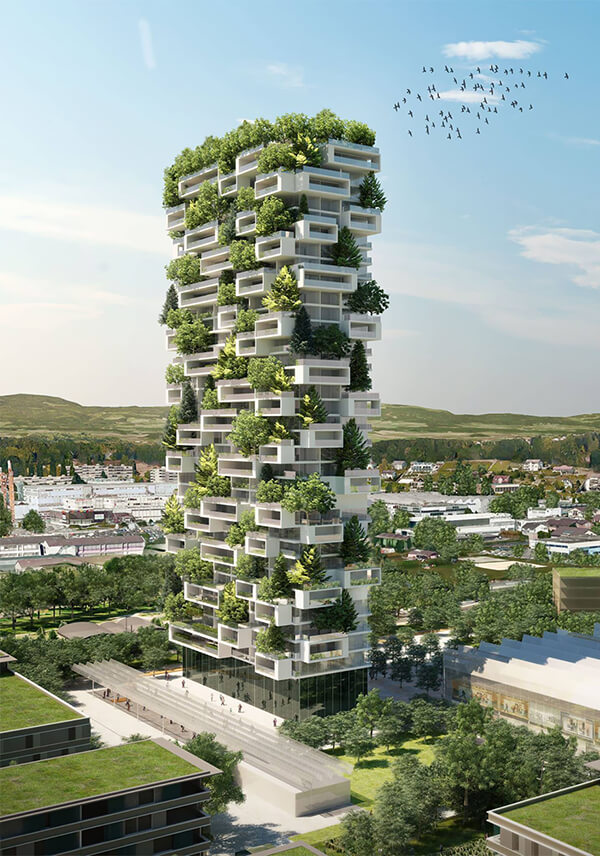 The Tower of Cedars: World's First Building Covered In Evergreen Trees
